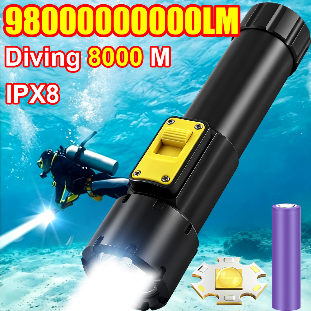 مصباح غوص قوي جديد بقوة 980000 - مراجعة Underwater Flashlight وسعره