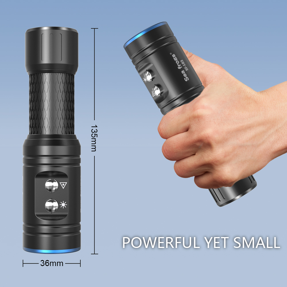 Strbea 1000 لومينز مصباح ليد ج - مراجعة Underwater Flashlight وسعره